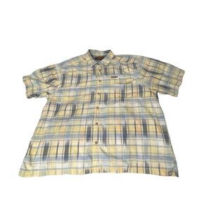 Clearwater Mens Plaid Button Down Short Sleeve Shirt XXL 2XL